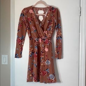 Candies floral long sleeve v neck lace NWOT dress